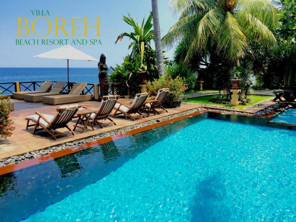 Villa Boreh Beach Resort and Spa, Book Ferielandsby Hoteller i Bali med pool, Swimmingpool