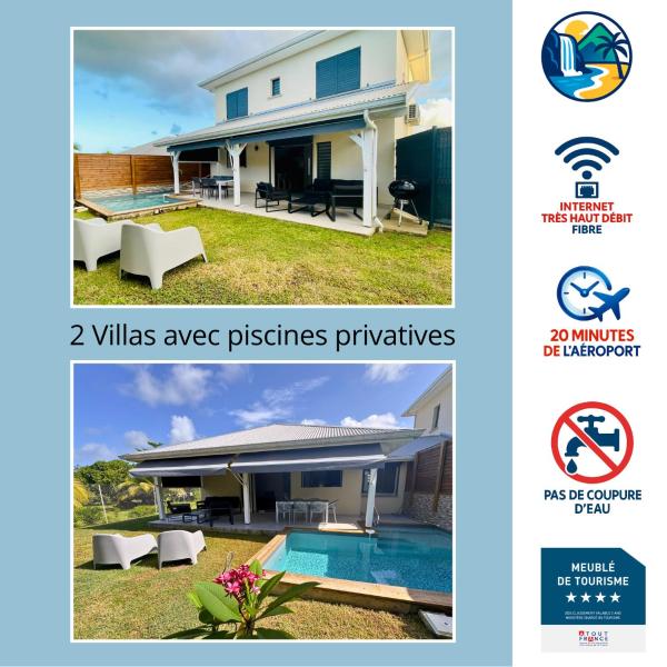 Villas Kanisi 2 et 3 chambres, piscines privatives, Book  Baie-Mahault Basse-Terre