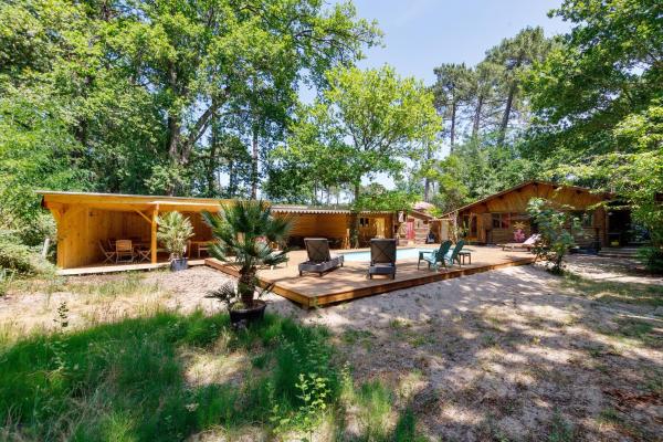 Cap Ferret Villa Grand Chalet Bois, Book Chalet Sommerhuse i Aquitaine, Hytte