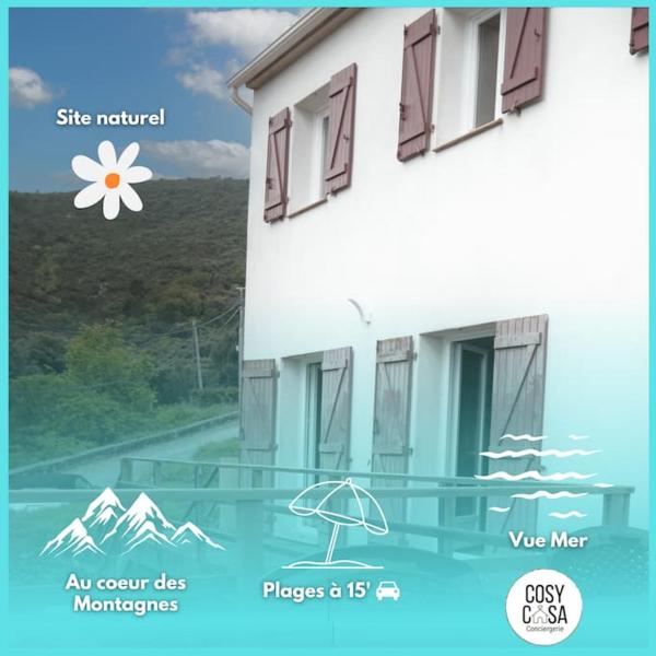 Villa A Funtanella 100m2, paisible, vue mer, Book  Hoteller i Korsika med parkering, Parkering