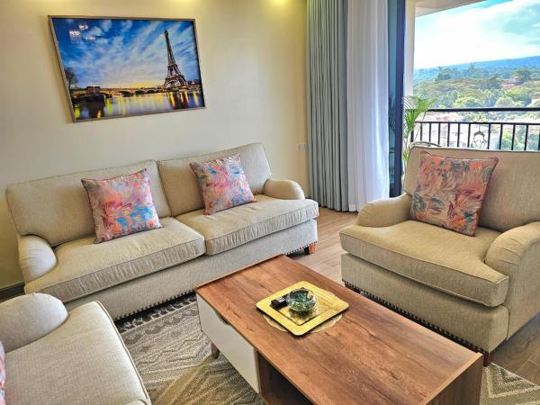 stunning two bedroom apartment with heated swimming pool fully equipped gym ample parking space and a relaxing rooftop with breathtaking views, Book  Nairobi Hoteller...