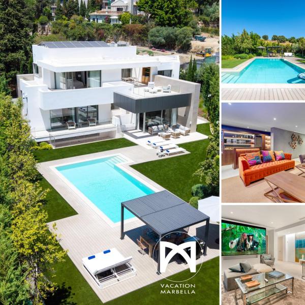 VACATION MARBELLA I Villa Quinn, New Built Villa, Swimming-pool, Cinema Room and Bar, Minutes from Golfs and Beaches, Book  Hoteller i Costa del Sol med pool, Swimmingpool