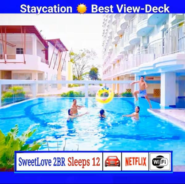 Tagaytay Hideaway 2-Bedrooms, Sleeps 12 in CITYLAND Prime Condo with Big Living room, Kitchen, Free Swimming Pool, 2 Parking, Wi-Fi, Netflix, Perfect View-Deck on 24F rooftop, Book  Iruhin Luzon