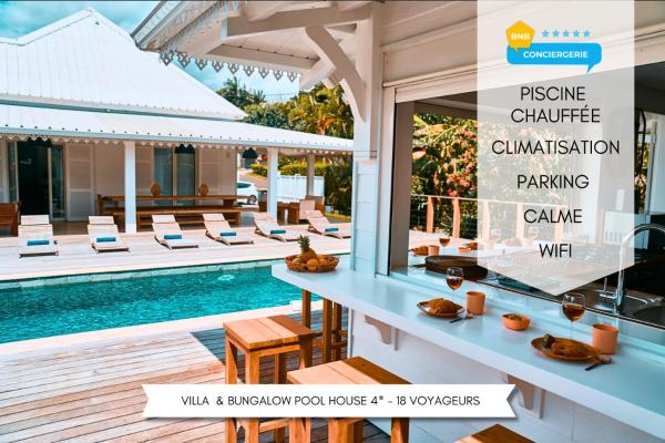 Villa Jasmin & Bungalow Pool House 4 étoiles - 18 voyageurs, Book  Le Tampon 