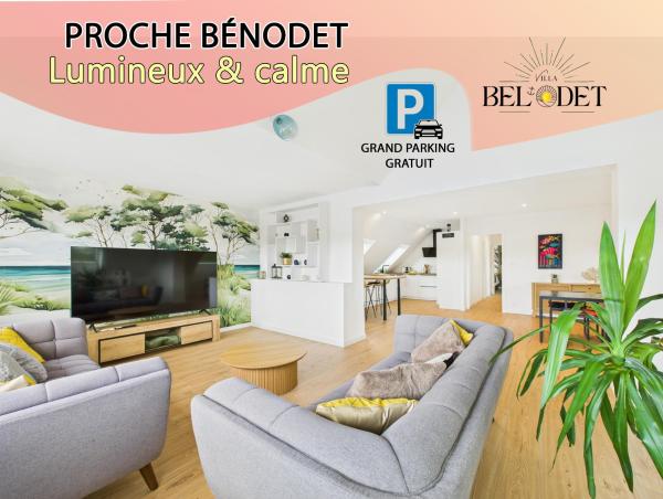 Villa Bel\Odet, appartements modernes au calme, terrasses pour les T2, grand jardin et parking gratuit, à 5 min des plages de Bénodet, Book   