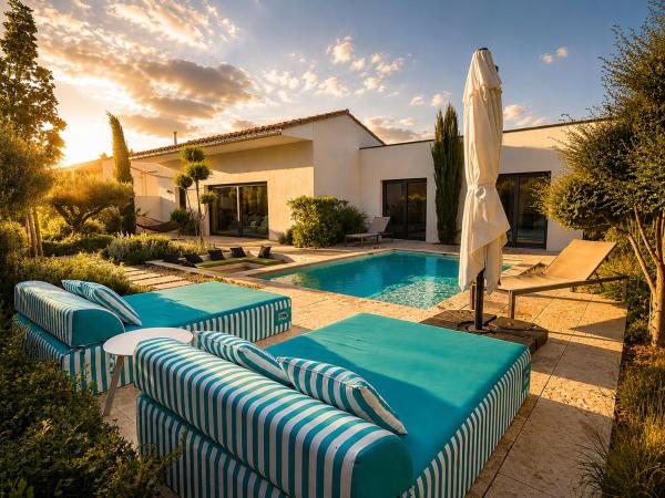 Villas de Provence - Maison avec piscine chauffée "Nirvana Pop Art", Book  Rhône-Alps hoteller med pool, Swimmingpool