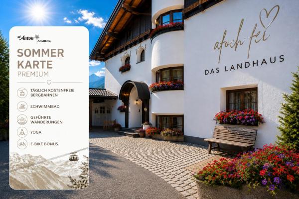 Quality Hosts Arlberg - AFOCH FEI - das Landhaus I SOMMERKARTE PREMIUM, Book  Hoteller i Tyrol med parkering, Parkering
