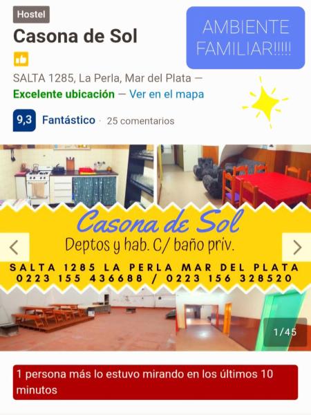 Casona Sol, Book  Mar del Plata 