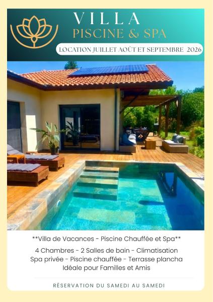Villa Piscine Chauffée et Spa Idéale pour Famille et Amis, Book  Castandet hoteller med pool, Swimmingpool